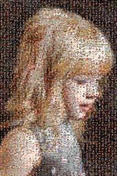 photo mosaic portrait face faces closeup close profile young girl people person