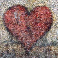 photo mosaic heart famous painting valentine love logo boyfriend girlfriend fiance