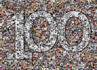 photo mosaic raised business text effect overlay corporate anniversary number numbers