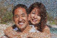 photo mosaic people faces love couple beach hug relationship dating kiss