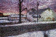 photo mosaic house sunset home landscape outdoors sky building nature farm country