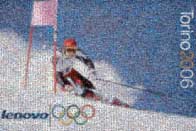 photo mosaic Lenovo olympic skiing downhill sport corporate office ad advertisement commercial employee company text