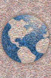 photo mosaic school elementary 3D earth world students diversity children kids
