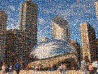 photo mosaic bean chicago building landscape structure city skyline school children