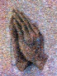 photo mosaic Albrecht Durer pray hands church jesus famous painting holy religious catholic christ