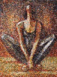 photo mosaic painting woman mediation african fertility artistic art