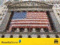 photo mosaic rosetta stone corporate banner text bottom border overlay logo