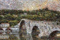photo mosaic bridge landscape historic skyline river tree environment