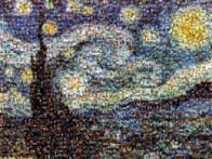 photo mosaic painting art artist star night sky school kids children youth