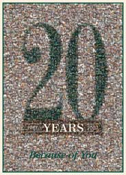 photo mosaic business company logo work corporate lettering text overlay anniversary