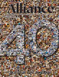 photo mosaic college university corporate advertisement magazine ad commercial office logo cover book text number 30 40 40 50 40th 50th anniversary