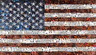 photo mosaic mural largescale multi size multisize multisized american america flag banner