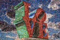 photo mosaic love park 3d 3-D dimensions hover cells hovering relationship beta new technique landscape landmark art sculpture valentine