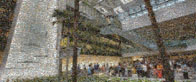 photo mosaic Singapore T3 airport plane building office commercial company large mural advertisement ad terminal airplane jet
