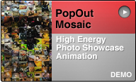 photo mosaic pop-out animation demo