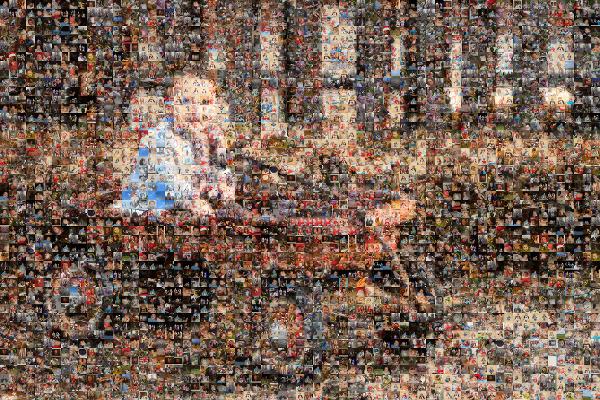 Smiling Child on a Wagon Ride photo mosaic