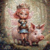 Pig CG artwork Computer Vertebrate Toy Cartoon Mammal Pink Doll Fawn Mythical creature Illustration