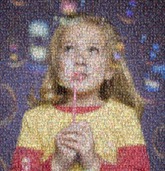 Fund raising mosaic poster created using only 132 photos of children