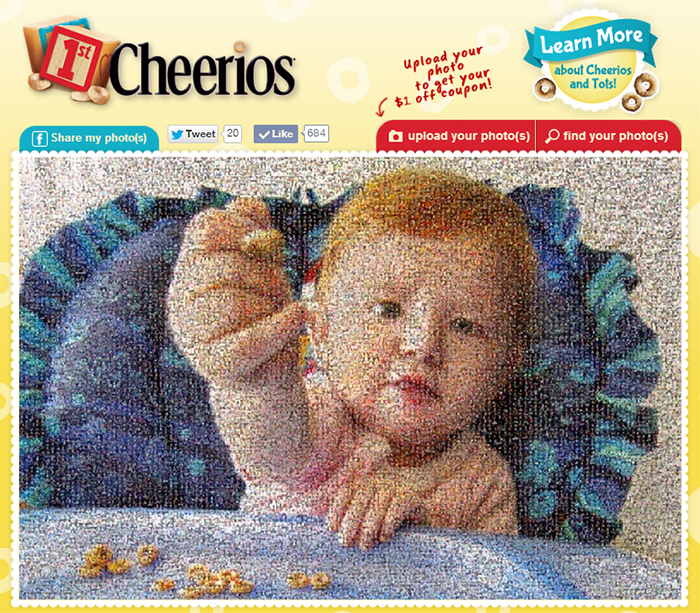 cheerios photo mosaic