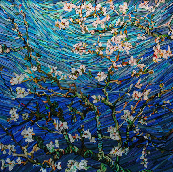 Another look at Lee Kyu-Hak Mixed-media Mosaics, with a cherry-blossom tree.