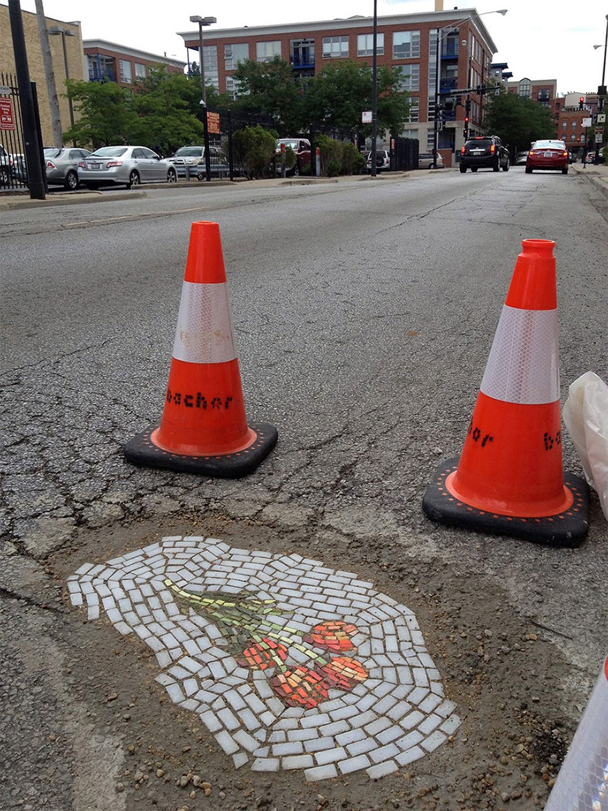 Jim Bachor pothole mosaics