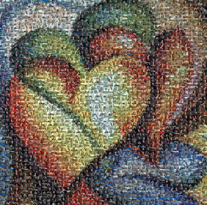 Hearts Painting Mosaic, created by Picture Mosaics