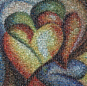 Picture Mosaics|Photo Mosaic Gallery - Hearts Painting