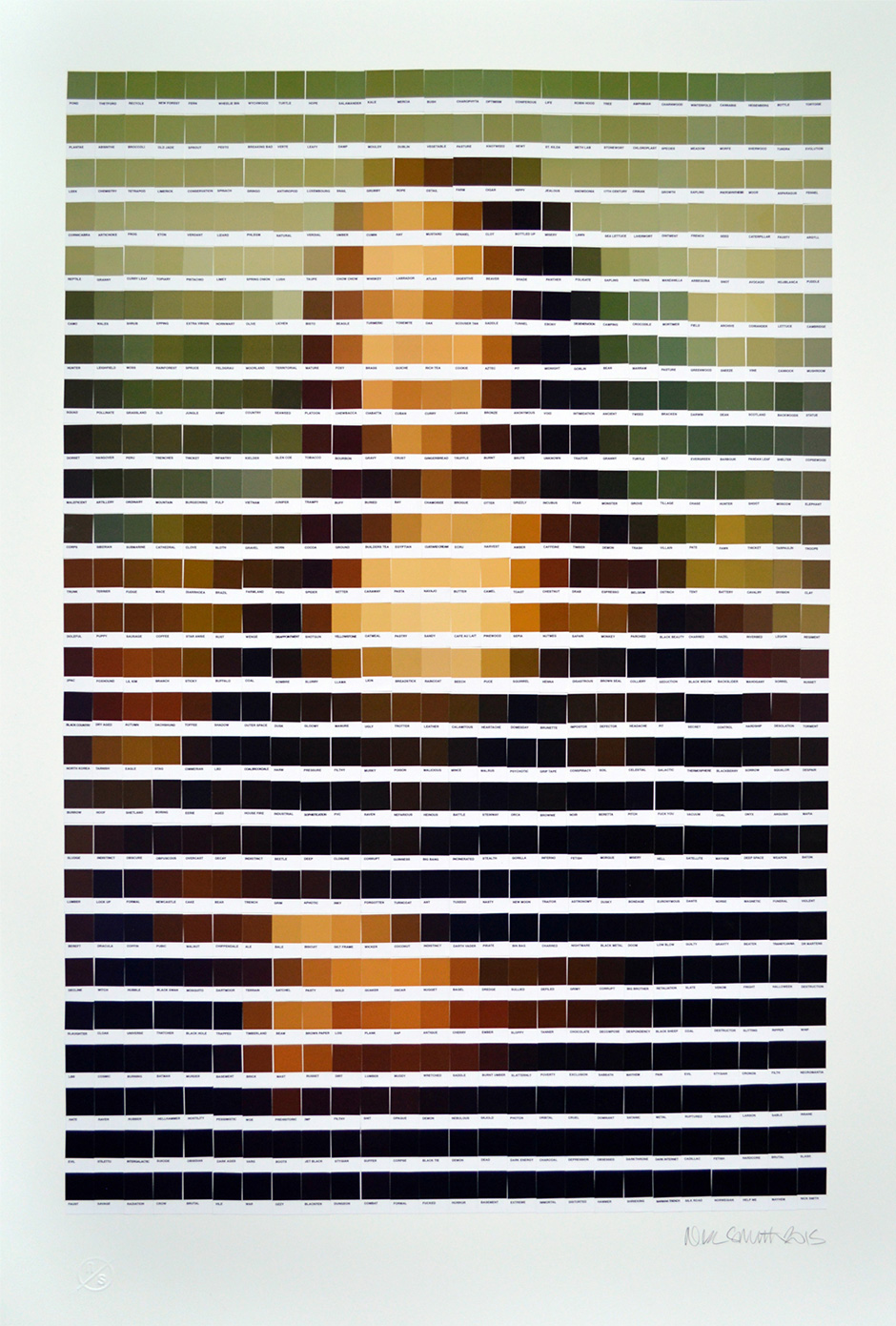Nick Smith's Mona Lisa Pantone Swatch Mosaic