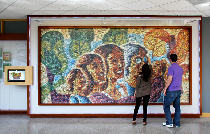 The final installation of the completed Magee-Womens Hospital 100th Anniversary Online Photo Mosaic