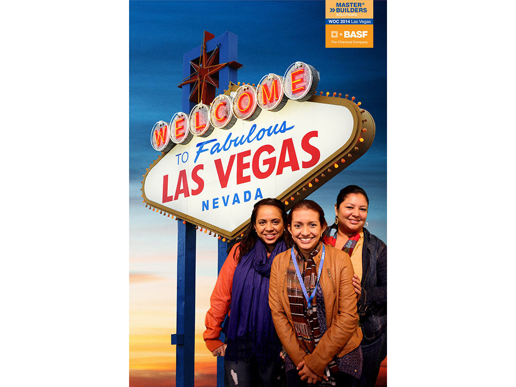 Guest photo tile in front of the iconic Las Vegas sign displayed in the mosaic