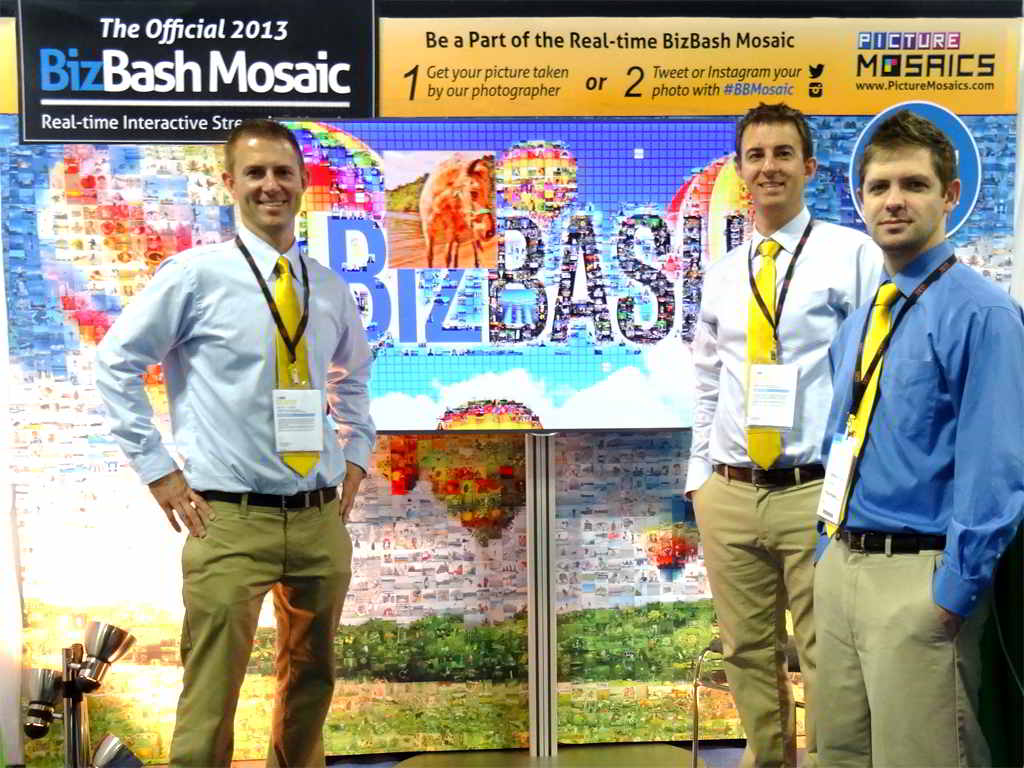 Overview of the real-time interactive photo mosaic installation at BizBash IdeaFest 2013