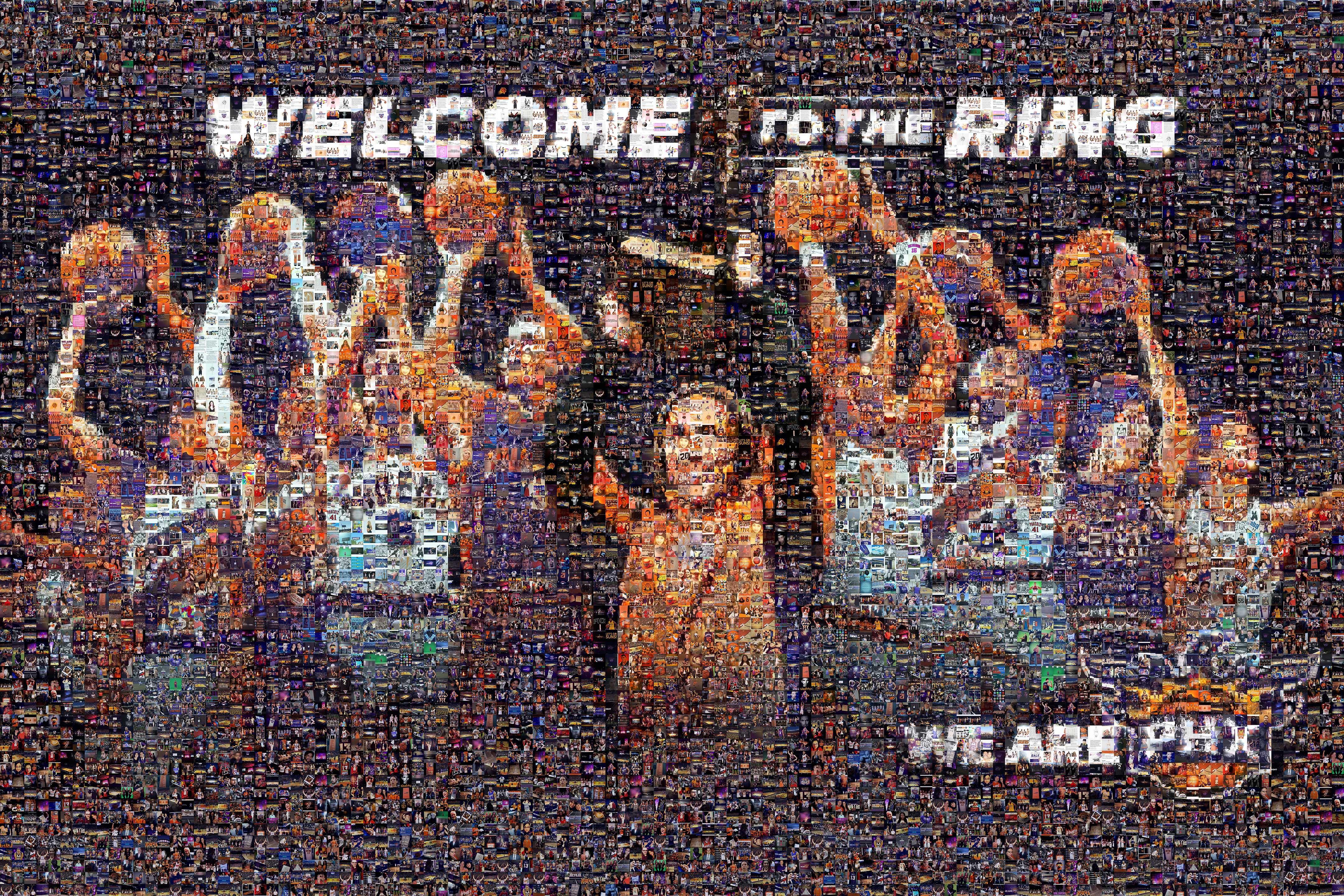 Photo mosaic tribute created by the Phoenix Suns honoring Steve Nash’s Ring of Honor induction