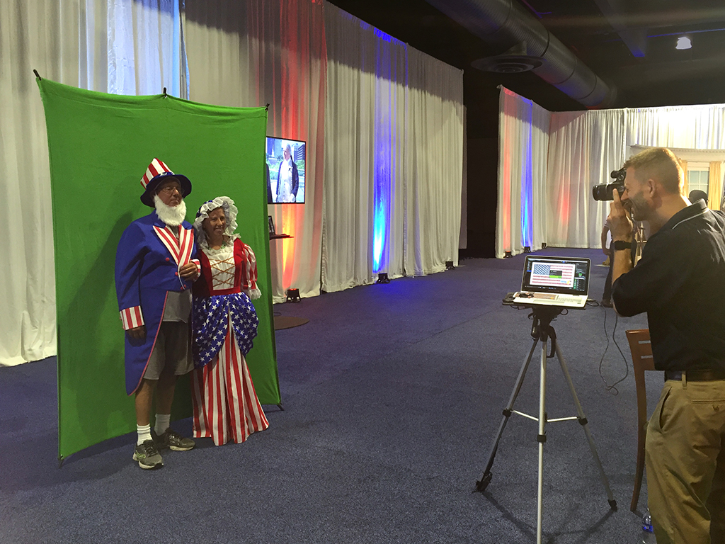 Guest engaging with the Live Digital Mosaic at PoliticalFest 2016