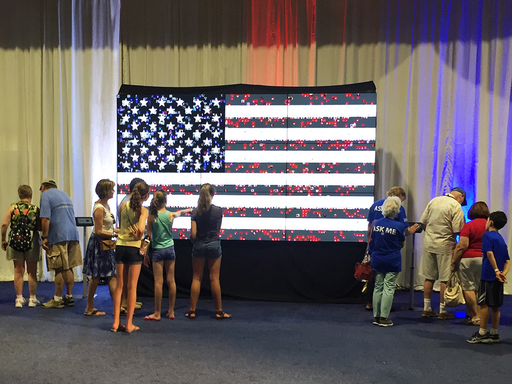 Guest having portrait captured for the Live Digital Mosaic at PoliticalFest 2016