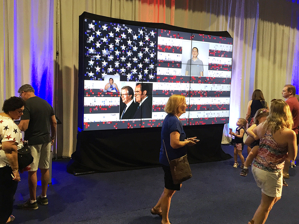 Guest admiring the Live Digital Mosaic at PoliticalFest 2016