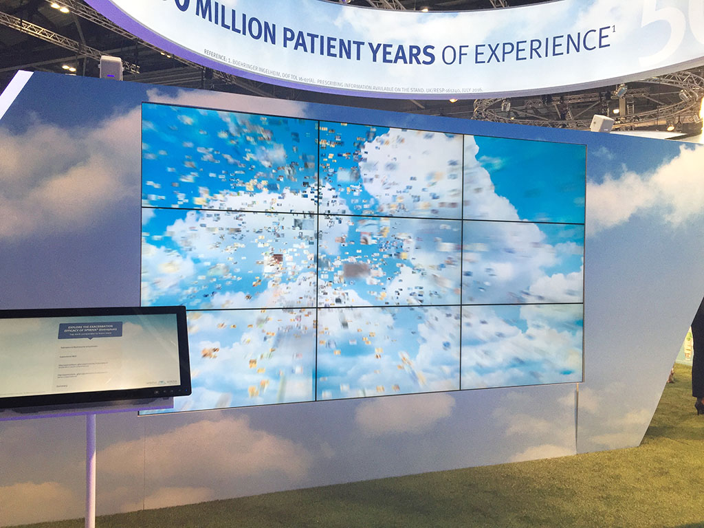 Wide shot of the Live Digital Mosaic display setup at the ERS International Congress 2016
