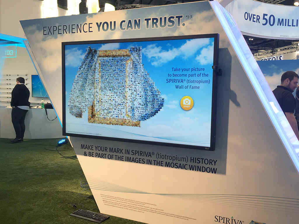 Completed Live Digital Mosaic wall shown at the ERS International Congress 2016