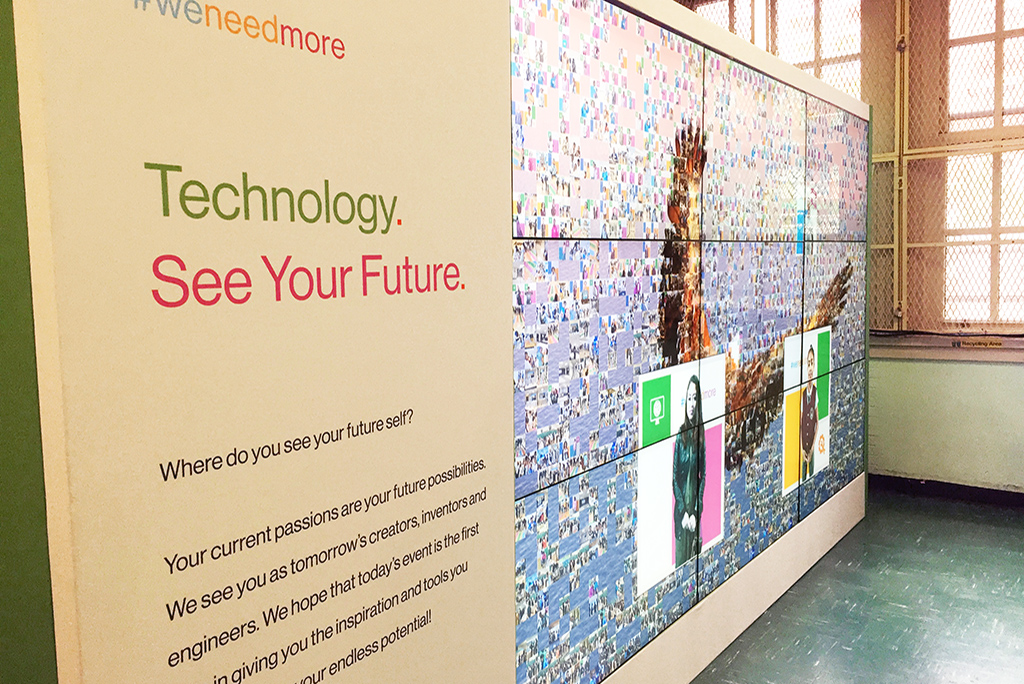 Digital photo mosaic wall for Verizon Innovative Learning at STEM event