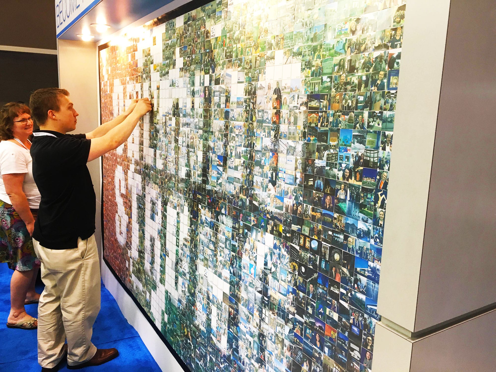 Live Print Mosaic at the ALA Annual Conference in Orlando, showcasing completed mosaic