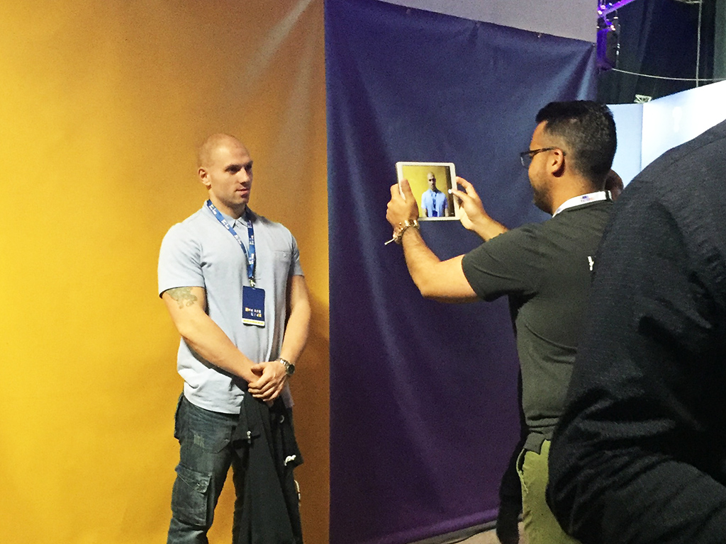 Guest having portrait captured for the Live Mosaic at the Lidl Conference in Dublin