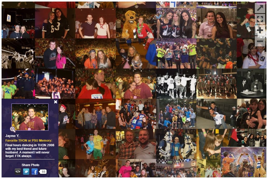 A screeenshot of the DMAIG Photo Mosaic Mural's mosaic, zoomed in to view photos.