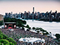 Aerial view of Bacardi's setup during the GovBall NYC digital mosaic event