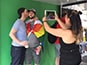 Tablet capturing photos of guests at Mercedes' Pride Toronto booth