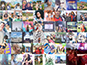 Close-up of the digital photo mosaic tiles at Bacardi's GovBall NYC booth