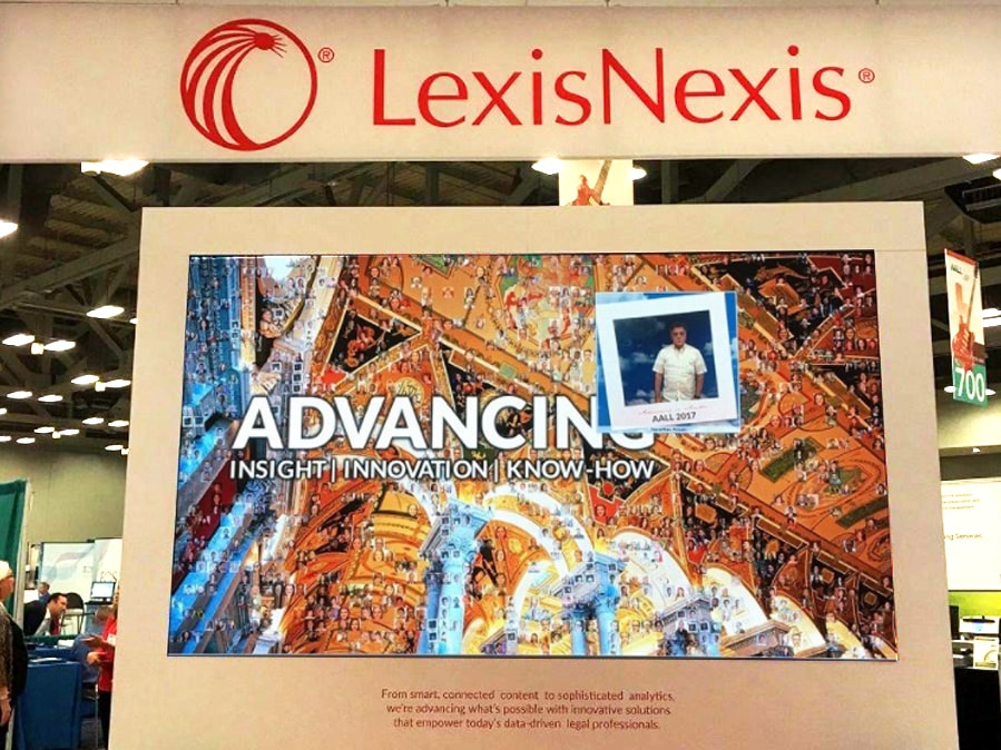 Close-up of the digital mosaic screen at the LexisNexis live event
