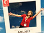 Guest posing at the LexisNexis photo booth during the live digital mosaic event
