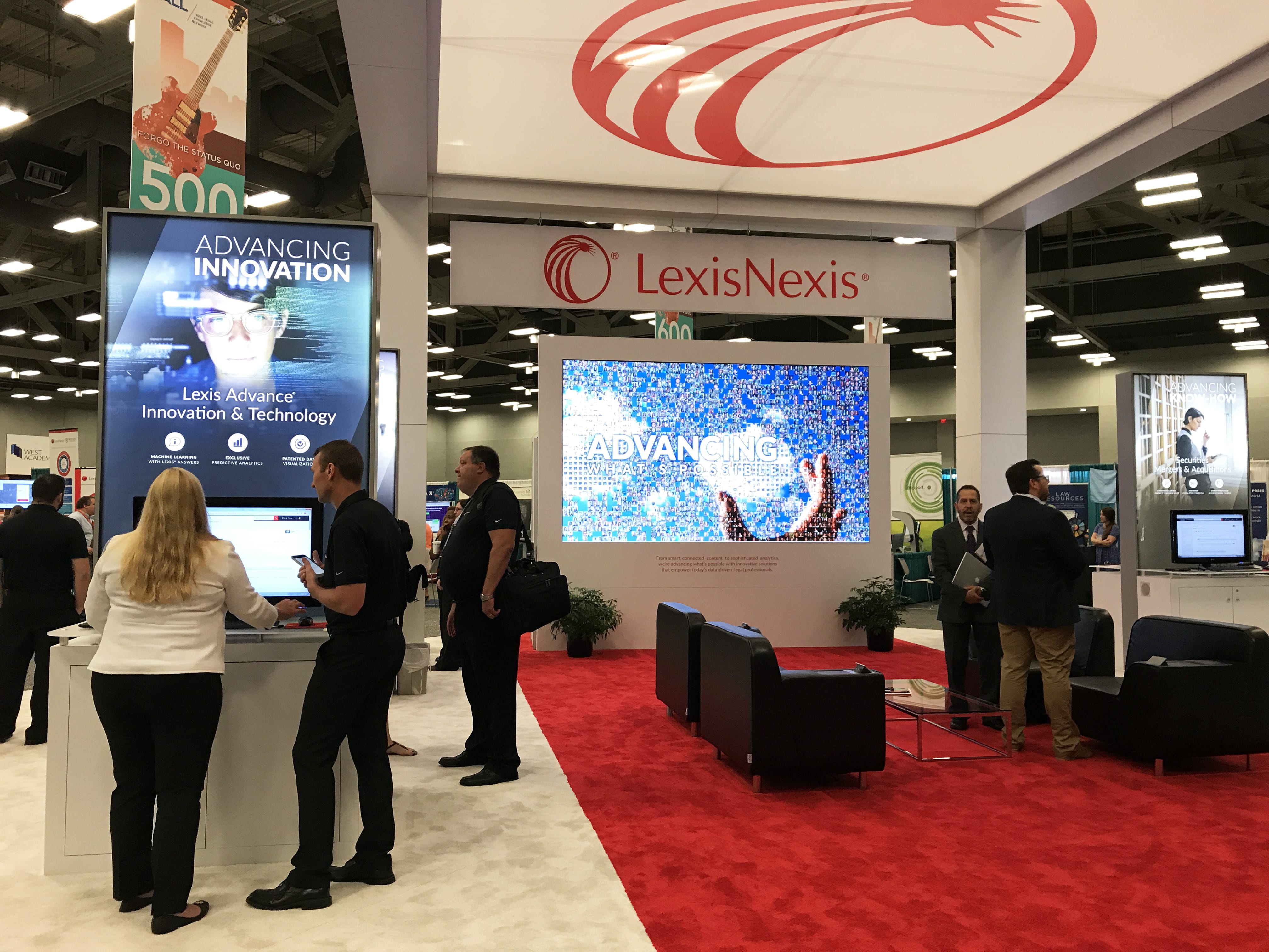 Full view of the LexisNexis booth during the live digital mosaic event