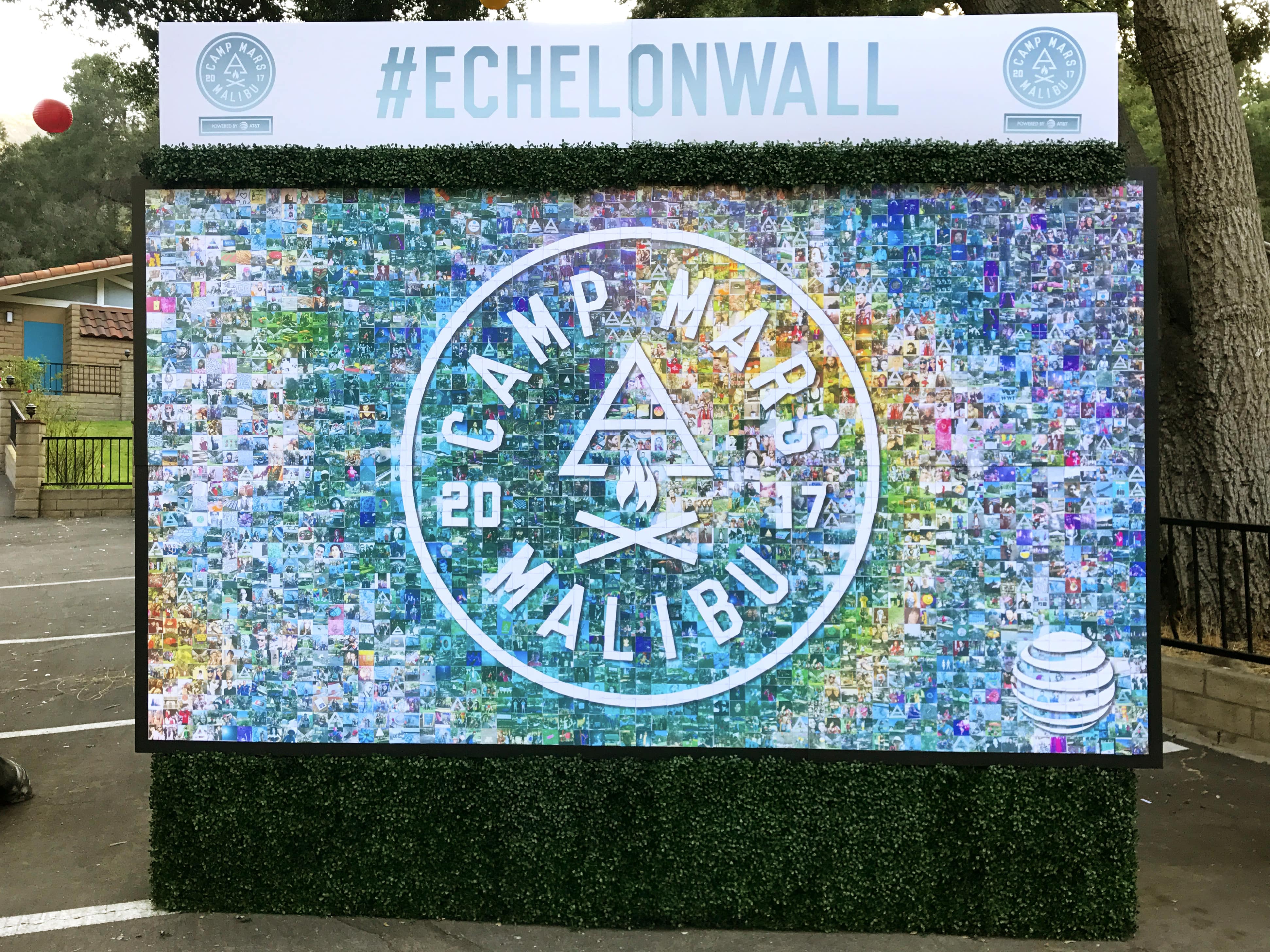 Completed live print mosaic at Camp Mars featuring event photos