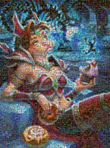 A Hearthstone mosaic.