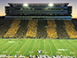 Wide shot of Iowa stadium during the stripe out game event